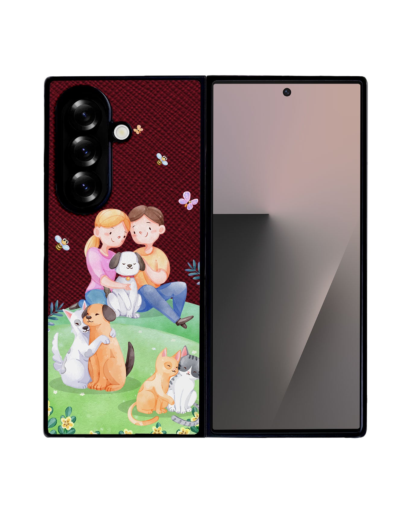 Android Flip / Fold Leather Grip - Adorable Animals