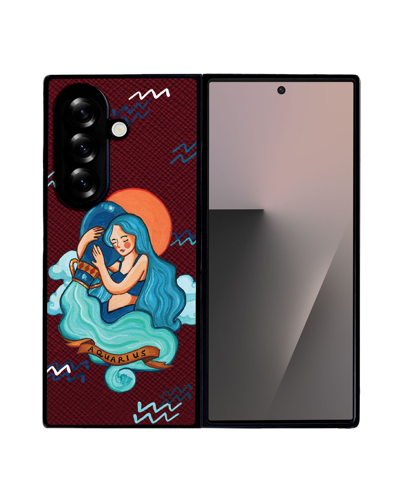 Android Flip / Fold Leather Grip - Aquarius