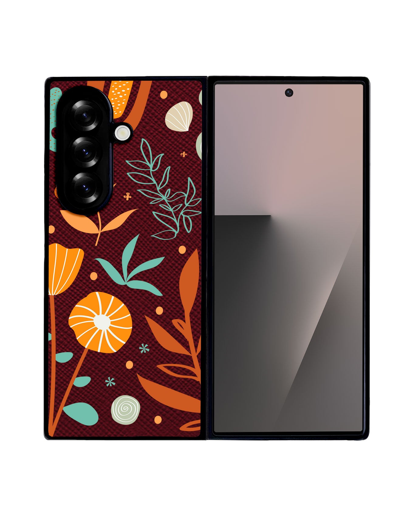 Android Flip / Fold Leather Grip - Autumn Botanical