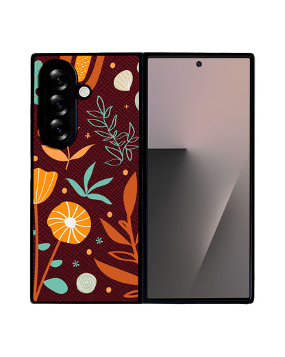 Android Flip / Fold Leather Grip - Autumn Botanical