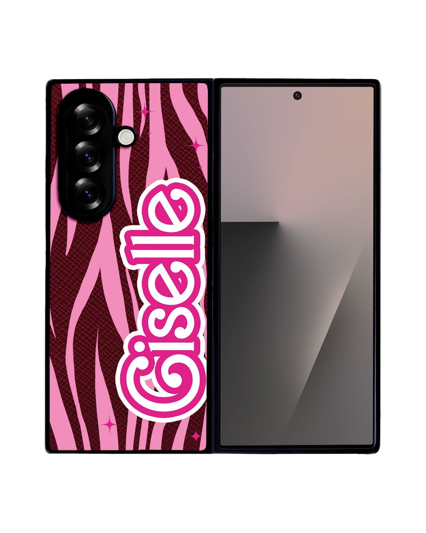 Android Flip / Fold Leather Grip - Barbie Zebra Pattern