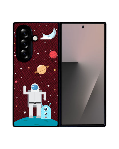 Android Flip / Fold Leather Grip - Blue Alien