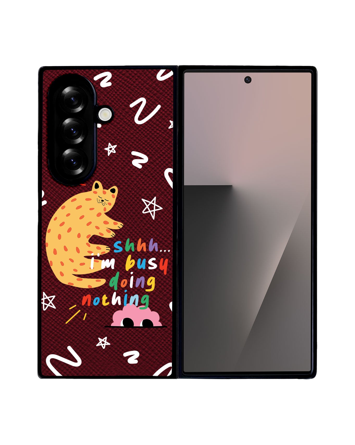 Android Flip / Fold Leather Grip - Busy Doing Nothing