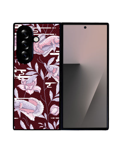 Android Flip / Fold Leather Grip - Fish & Floral 1.0