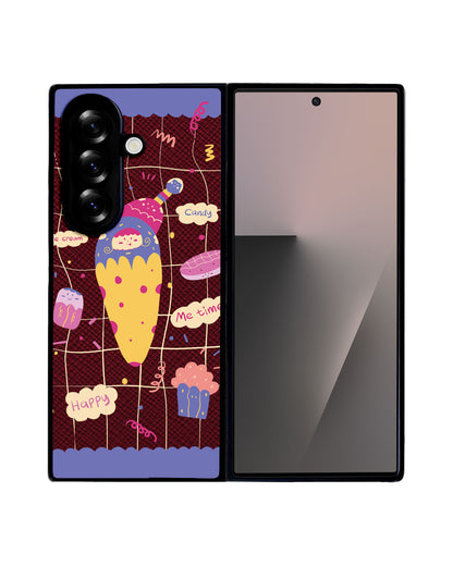 Android Flip / Fold Leather Grip - Candy Doodle