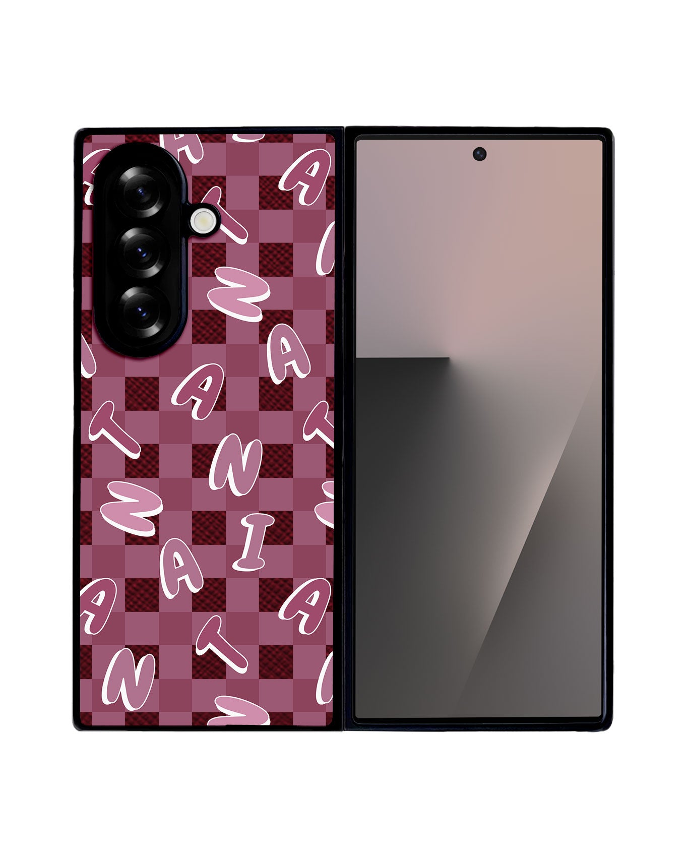 Android Flip / Fold Leather Grip - CUSTOM MONOGRAM 3.0 Checkered 2.0