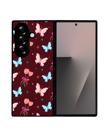Android Flip / Fold Leather Grip - Coquette Butterfly