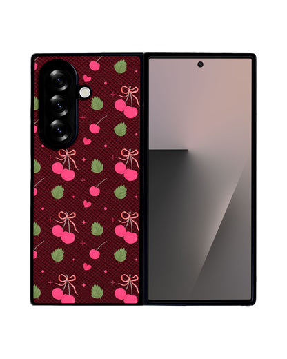 Android Flip / Fold Leather Grip - Coquette Cherry