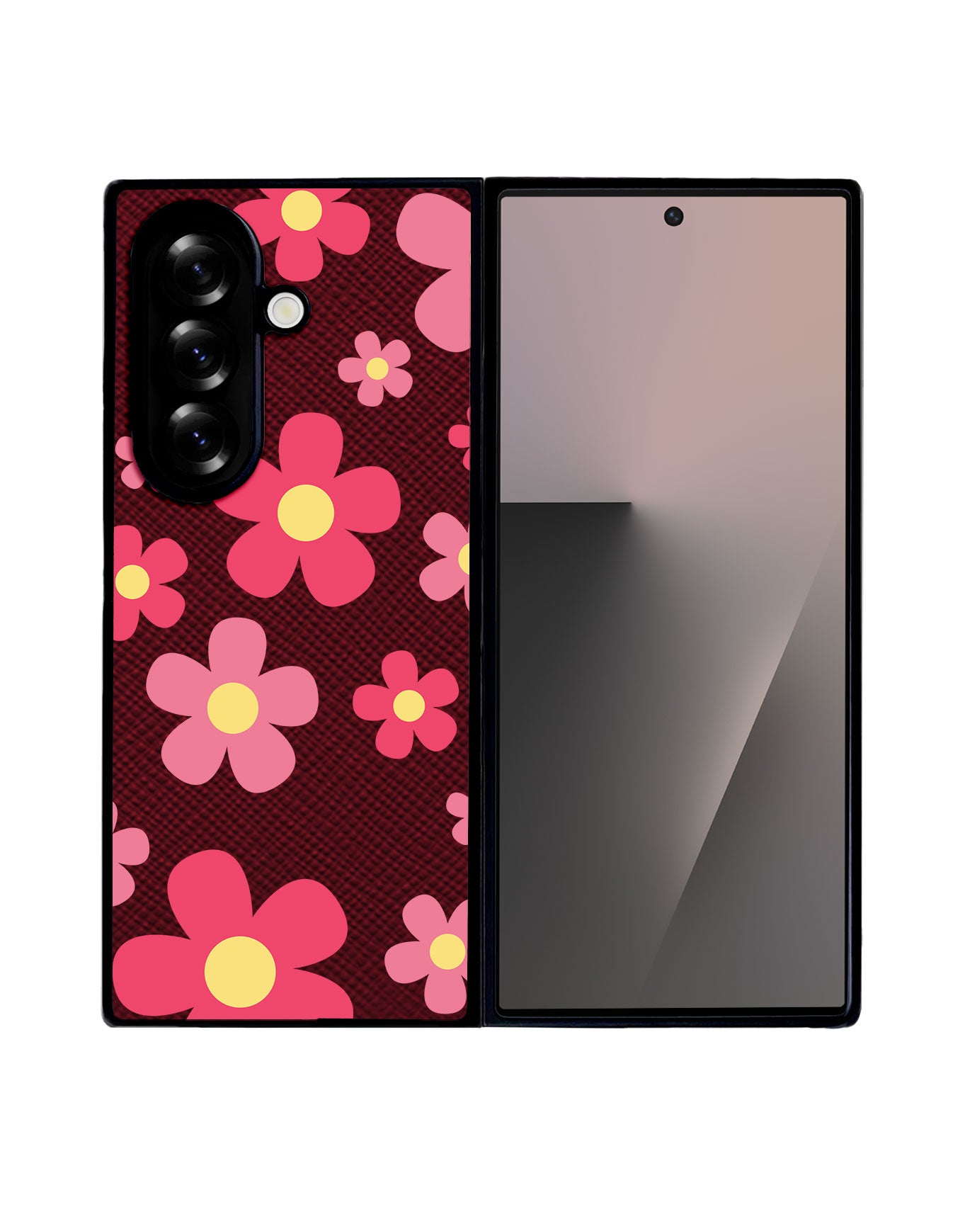 Android Flip / Fold Leather Grip - Daisy Blush