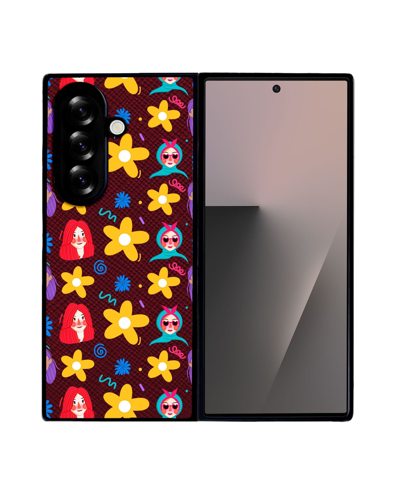 Android Flip / Fold Leather Grip - Daisy Faces