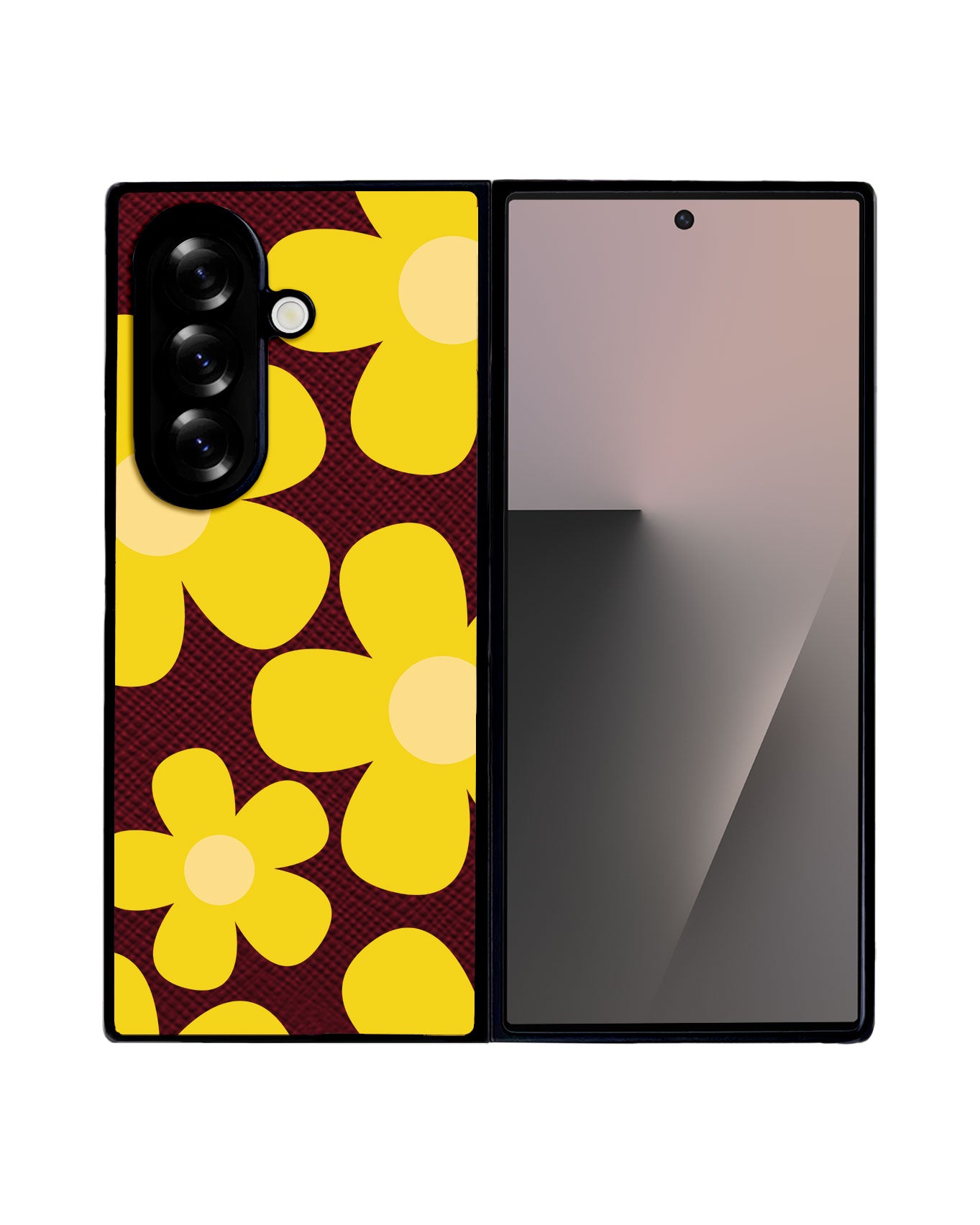 Android Flip / Fold Leather Grip - Daisy Sunshine