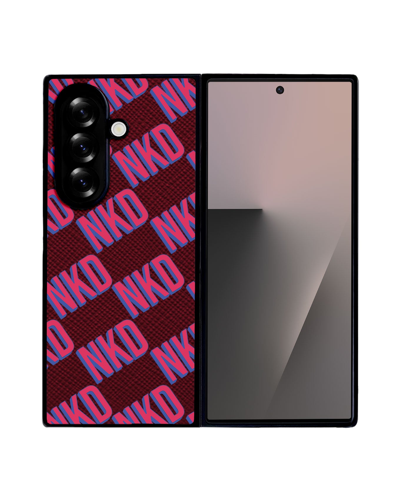 Android Flip / Fold Leather Grip - CUSTOM MONOGRAM 3.0 Diagonal Initial 2.0