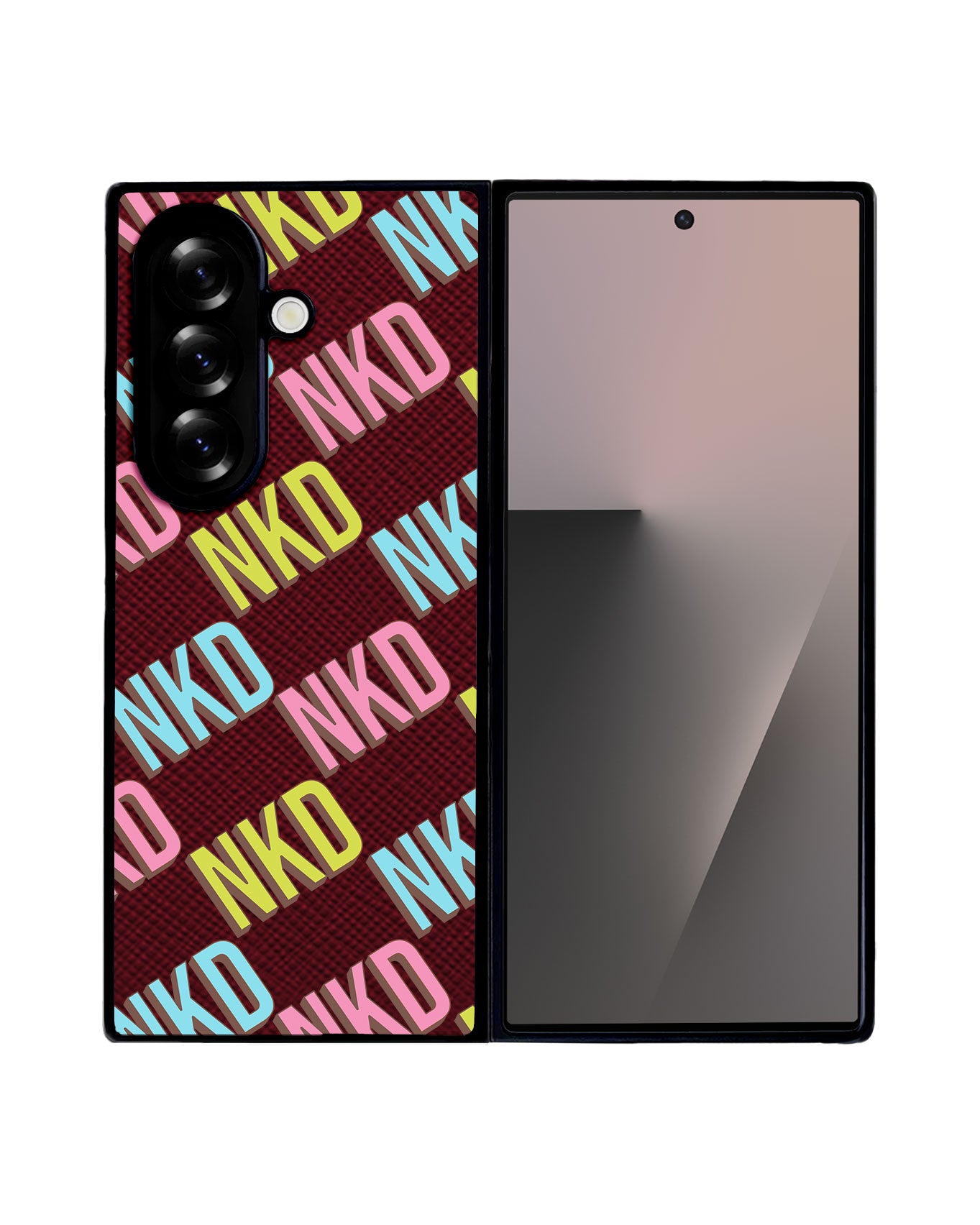 Android Flip / Fold Leather Grip - CUSTOM MONOGRAM 3.0 Diagonal Initial 3.0