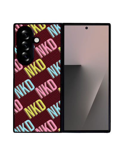 Android Flip / Fold Leather Grip - CUSTOM MONOGRAM 3.0 Diagonal Initial 3.0