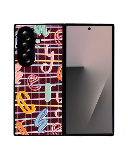 Android Flip / Fold Leather Grip - Doodle Monogram 1.0