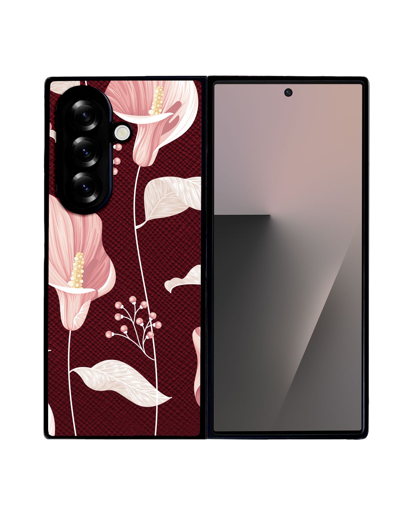 Android Flip / Fold Leather Grip - Easter Lily