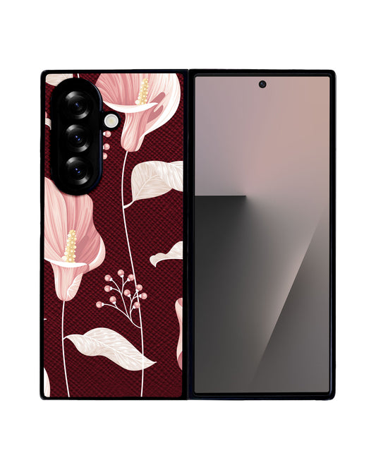 Android Flip / Fold Leather Grip - Easter Lily