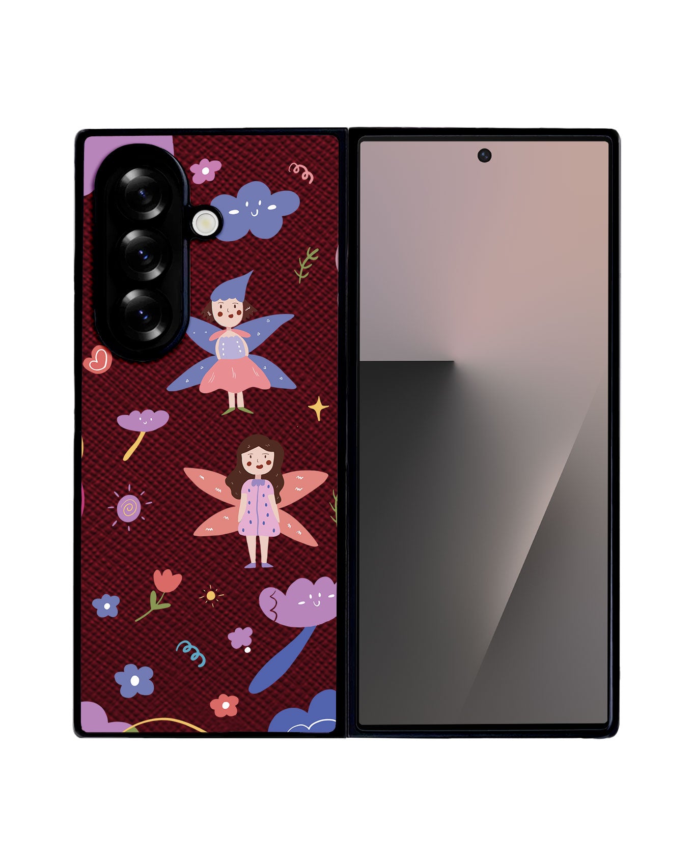 Android Flip / Fold Leather Grip - Fairy Pattern
