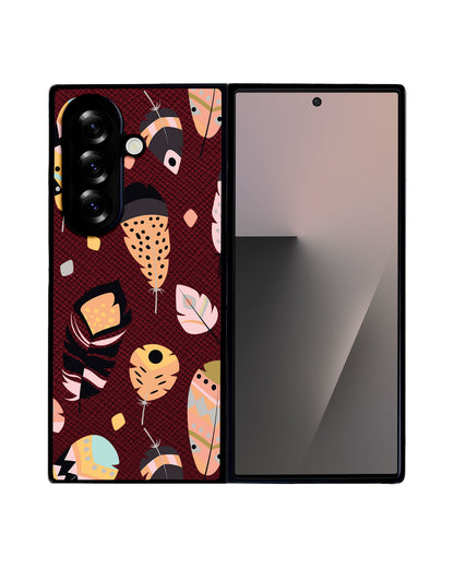 Android Flip / Fold Leather Grip - Feathers