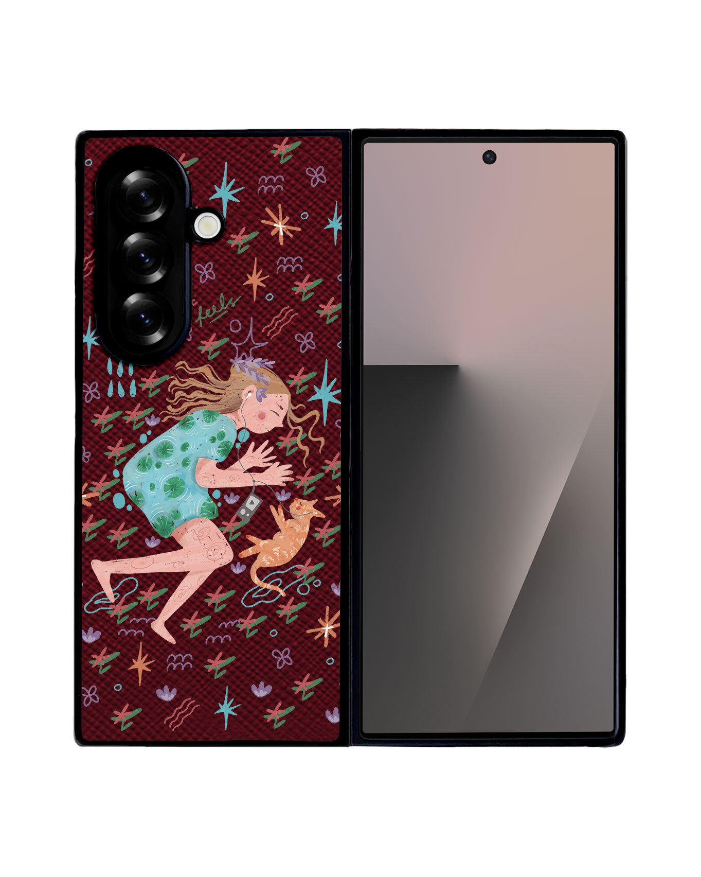 Android Flip / Fold Leather Grip - Feel the Feels