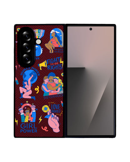 Android Flip / Fold Leather Grip - Girl Power 2.0