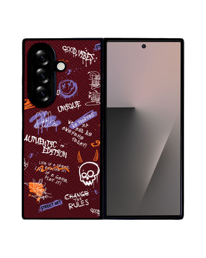 Android Flip / Fold Leather Grip - Graffiti
