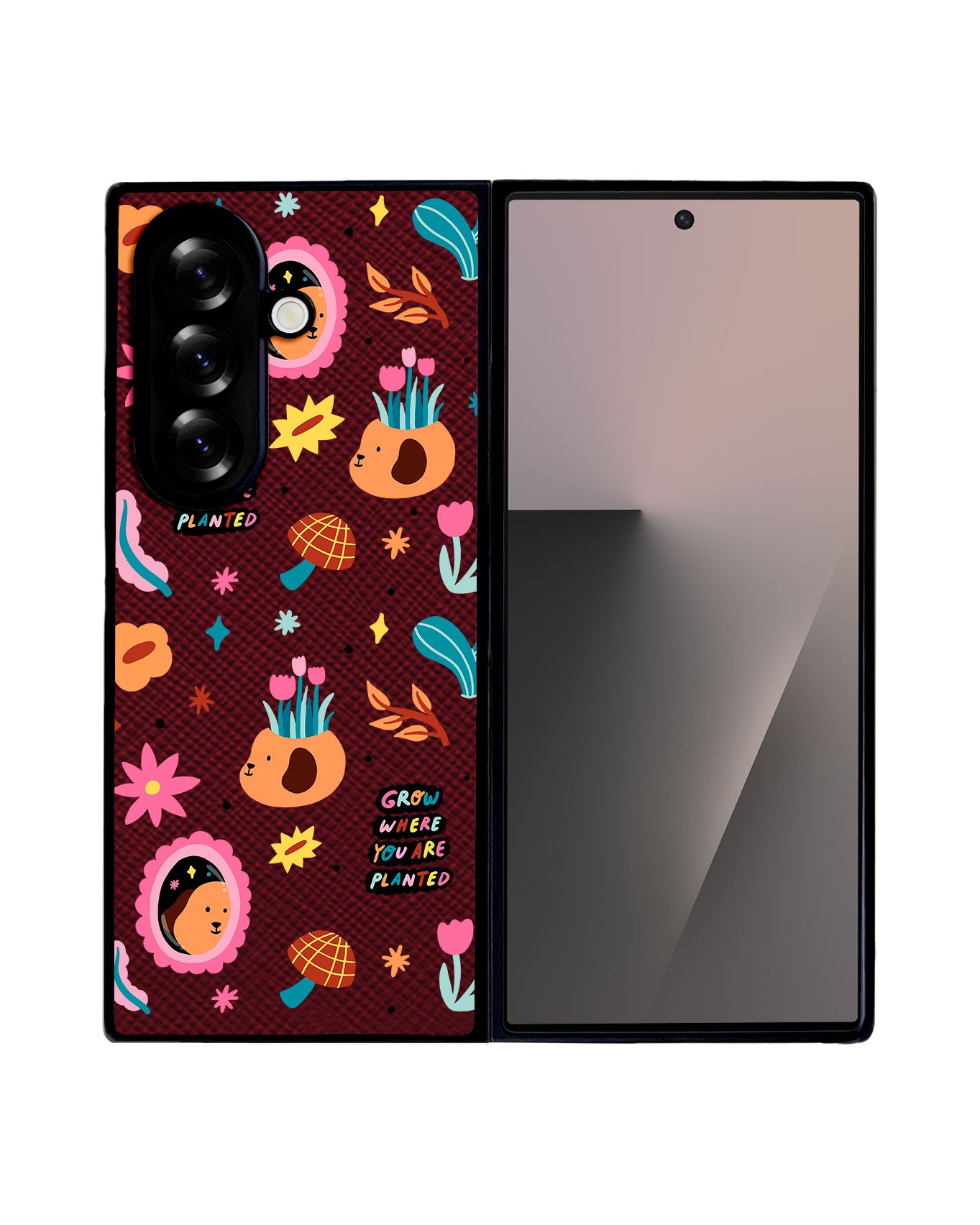 Android Flip / Fold Leather Grip - Grow and Bloom