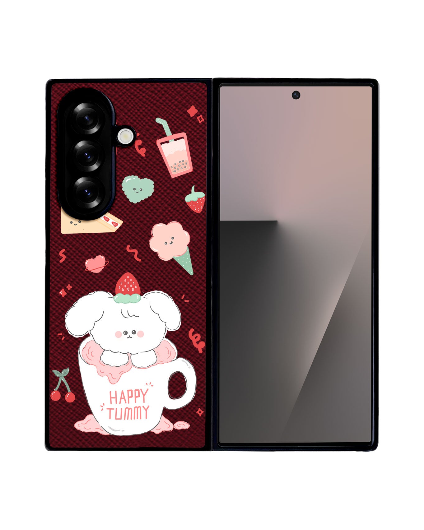 Android Flip / Fold Leather Grip - Happy Tummy