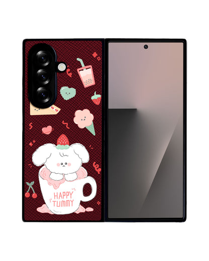 Android Flip / Fold Leather Grip - Happy Tummy