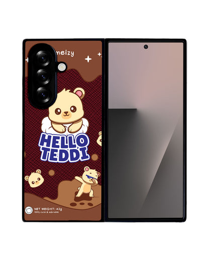Android Flip / Fold Leather Grip - Hello Teddy 1.0