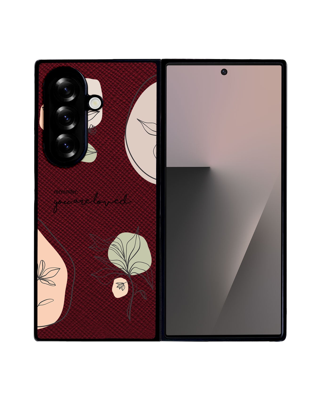 Android Flip / Fold Leather Grip - Sketchy Flower