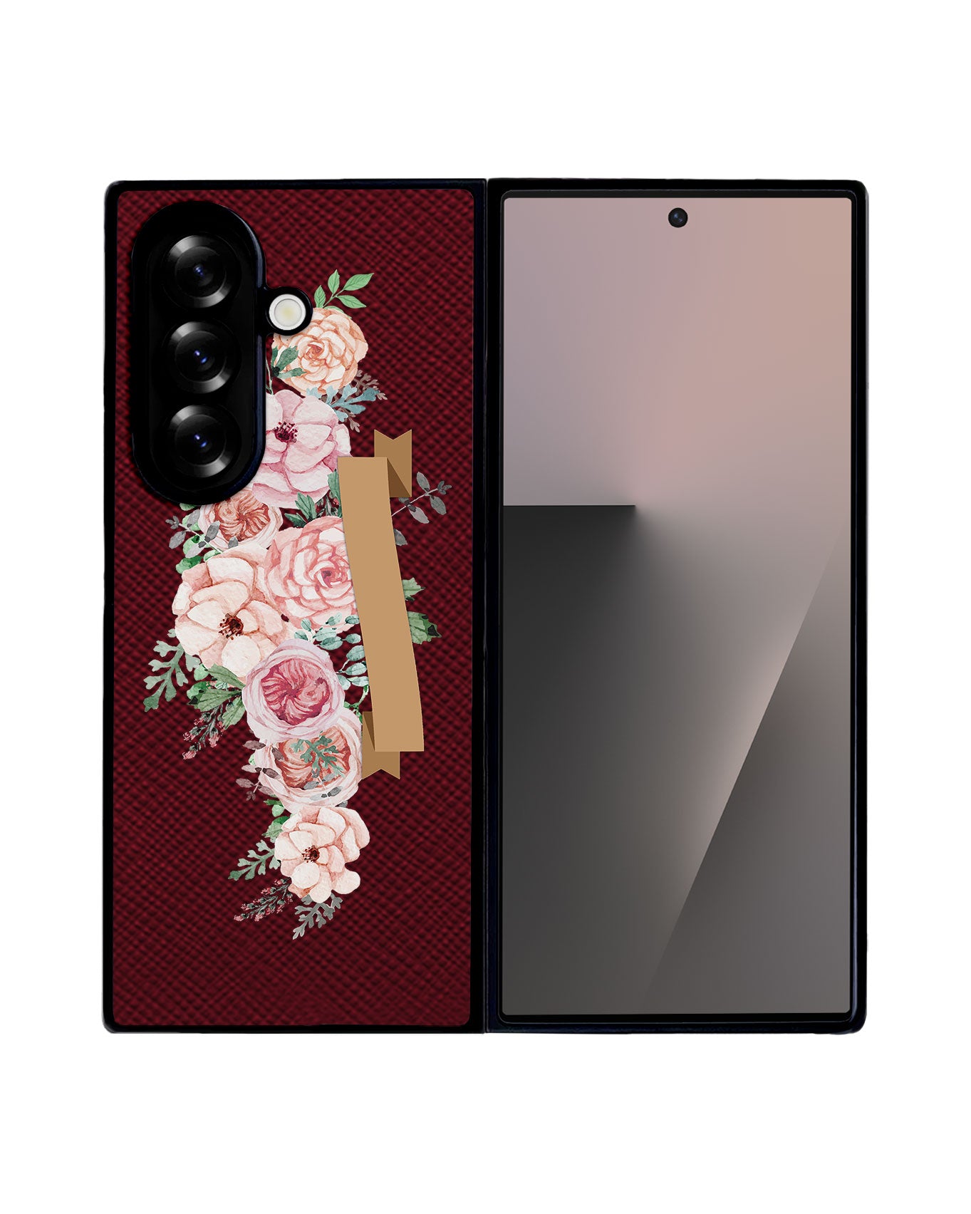 Android Flip / Fold Leather Grip - Peony