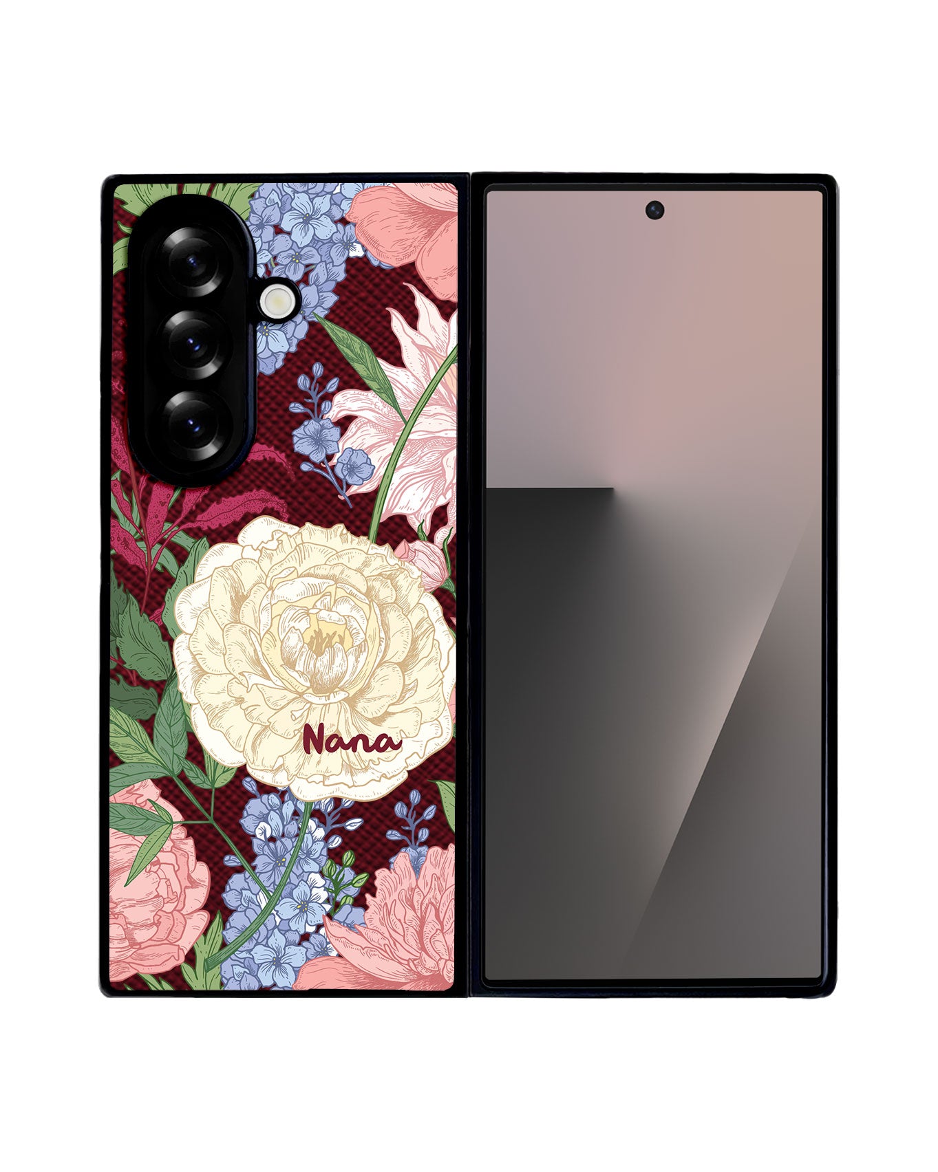 Android Flip / Fold Leather Grip - July Delphinium