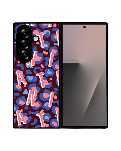 Android Flip / Fold Leather Grip - CUSTOM MONOGRAM 3.0 Leopard Monogram 1.0