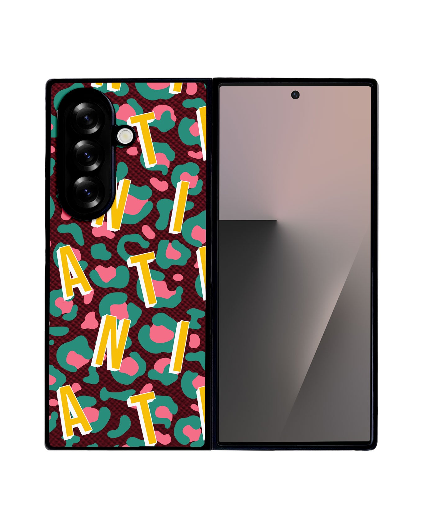 Android Flip / Fold Leather Grip - CUSTOM MONOGRAM 3.0 Leopard Monogram 4.0