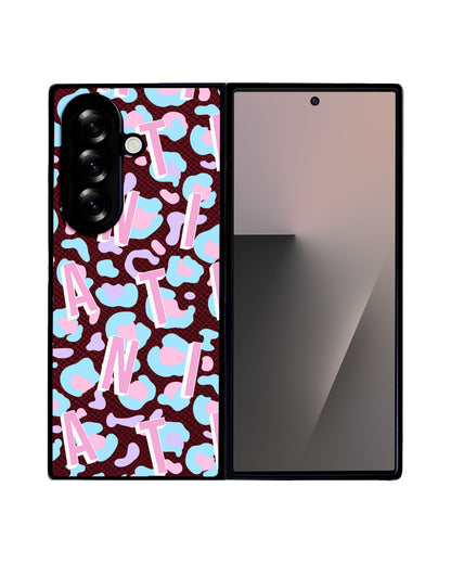Android Flip / Fold Leather Grip - CUSTOM MONOGRAM 3.0 Leopard Monogram 6.0