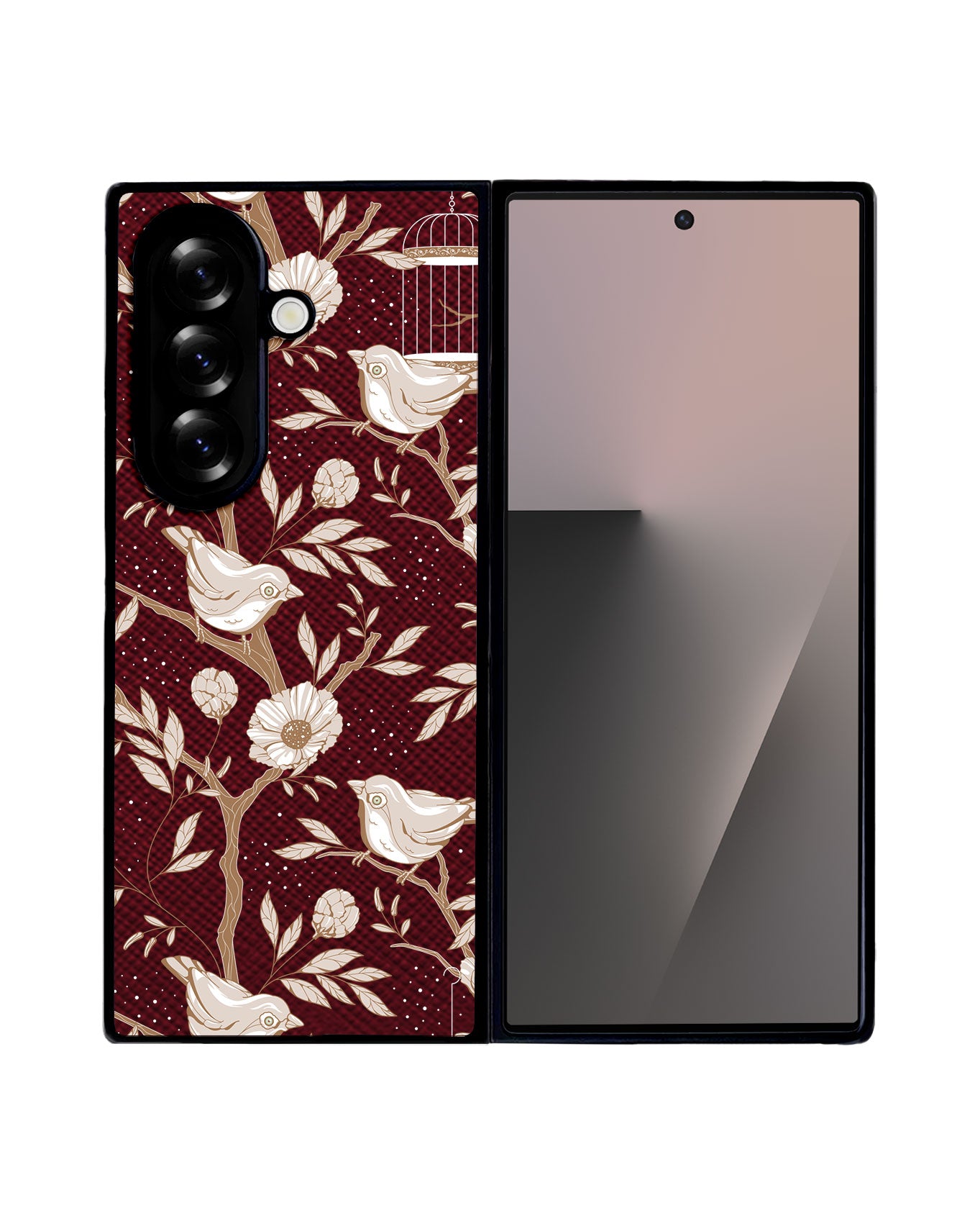 Android Flip / Fold Leather Grip - Lovebird Monochrome 3.0