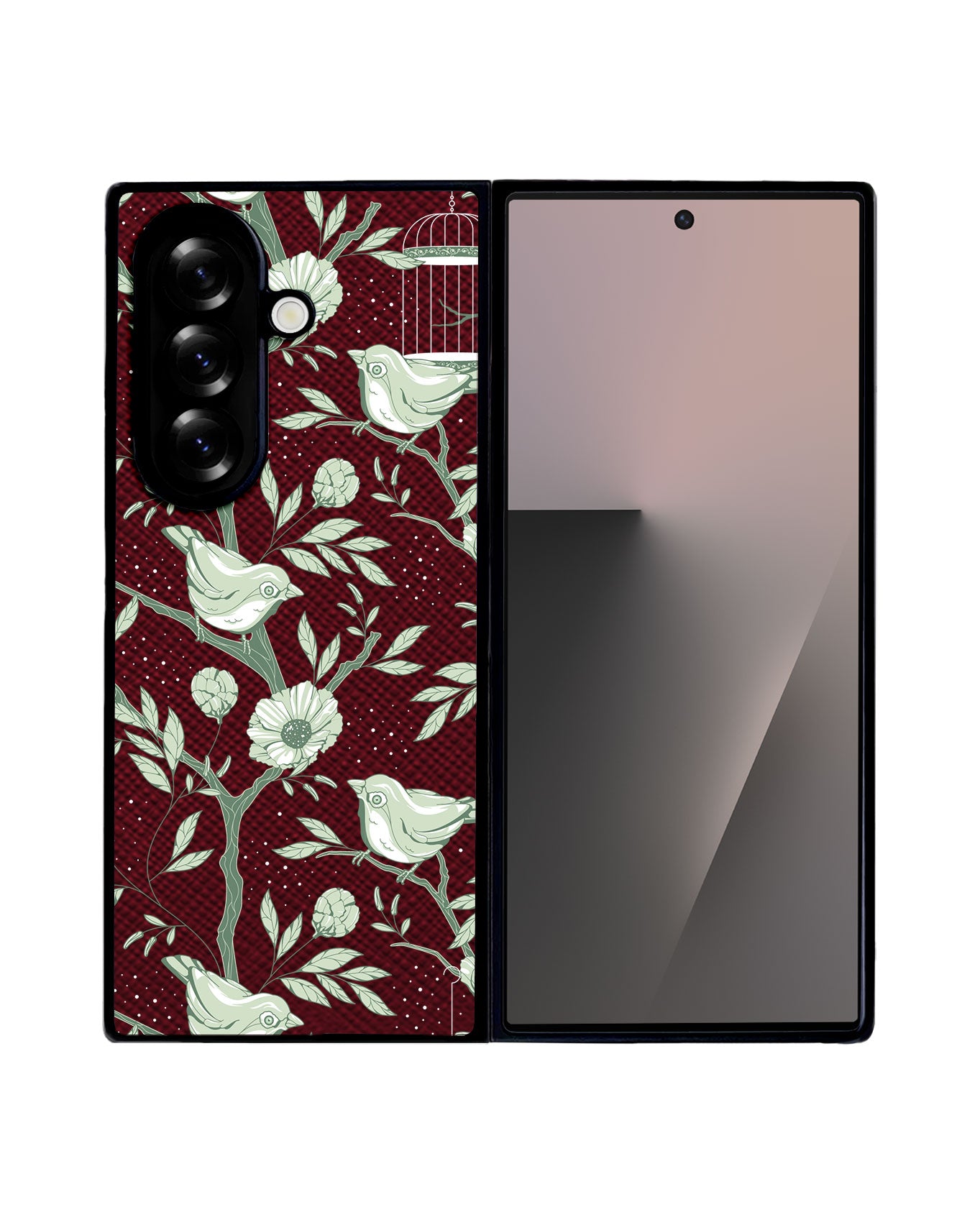 Android Flip / Fold Leather Grip - Lovebird Monochrome 4.0