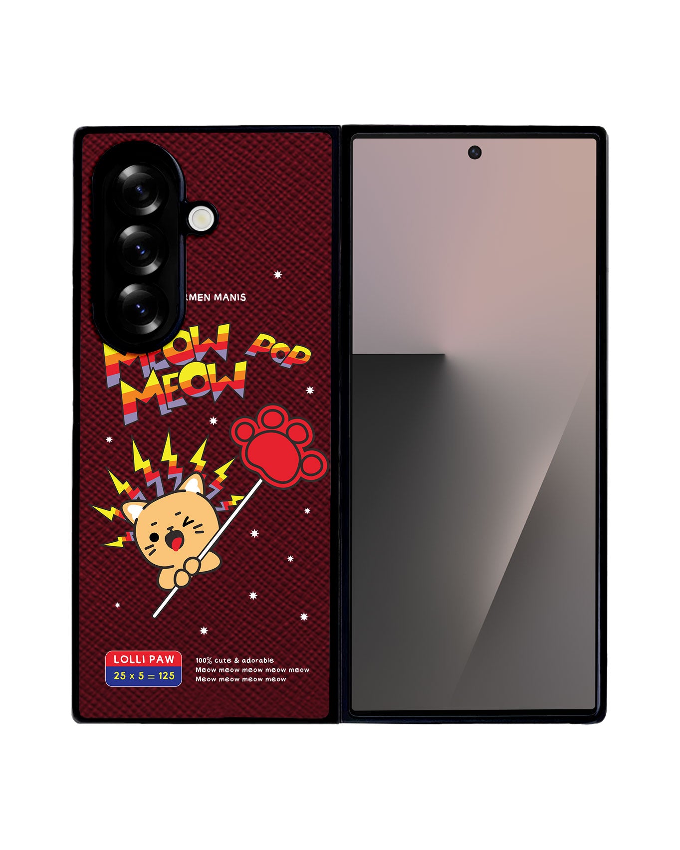 Android Flip / Fold Leather Grip - Meow Pop 2.0