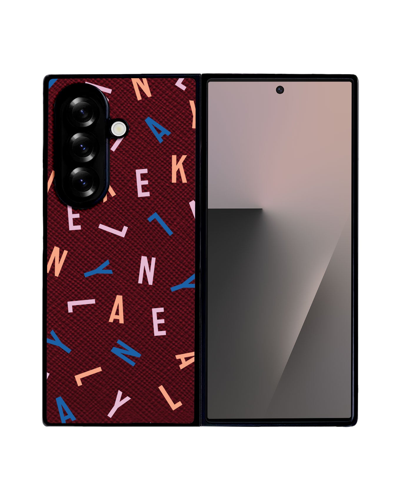 Android Flip / Fold Leather Grip - CUSTOM MONOGRAM 1.0 Rainbow