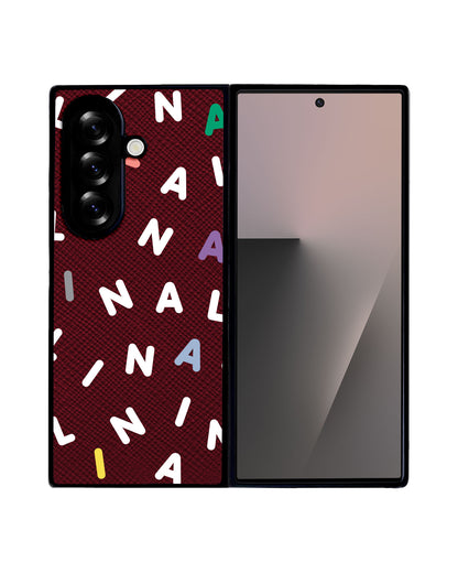 Android Flip / Fold Leather Grip - CUSTOM MONOGRAM 2.0 White