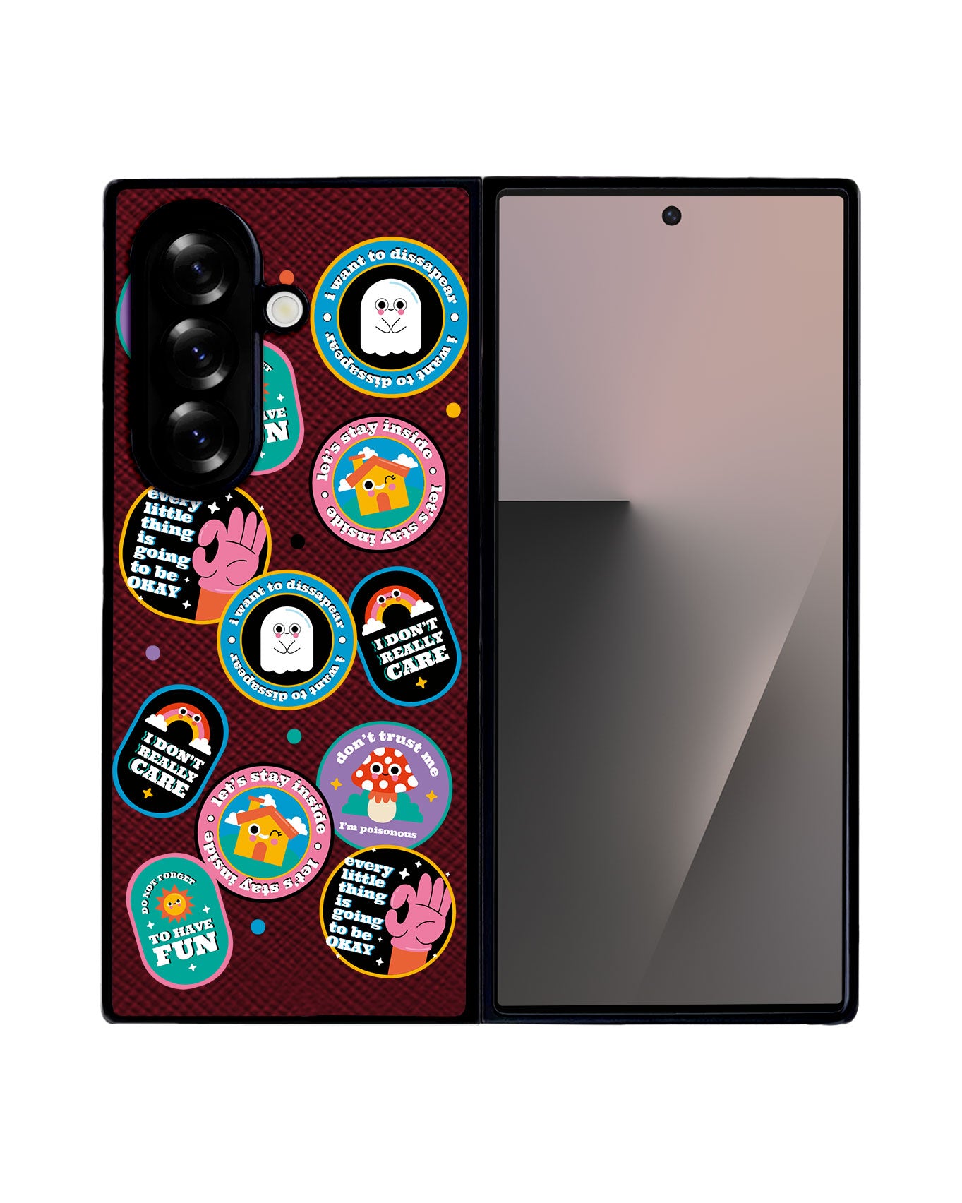Android Flip / Fold Leather Grip - Monster Sticker Pack