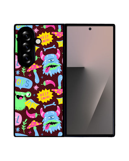 Android Flip / Fold Leather Grip - Monster Say Keep Going