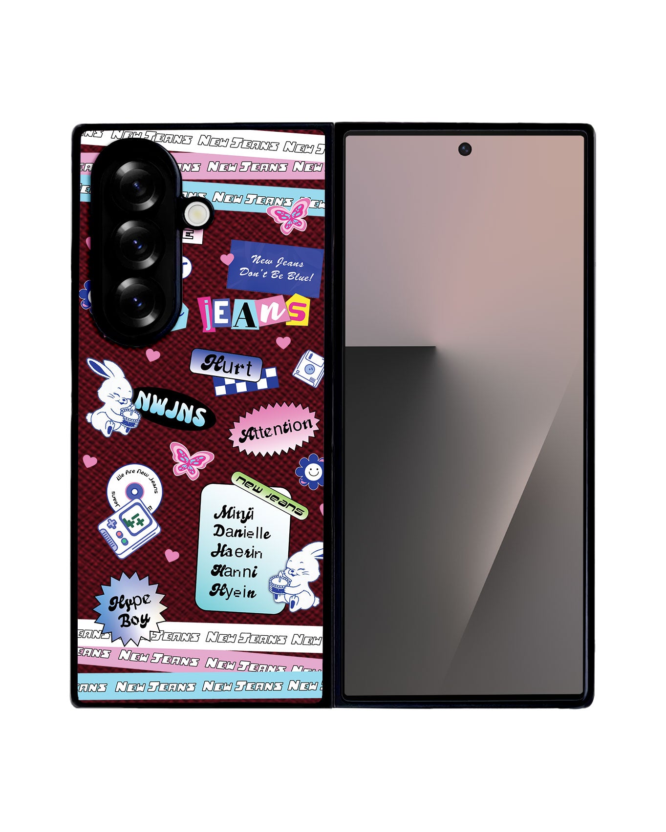 Android Flip / Fold Leather Grip - New Jeans Sticker Pack