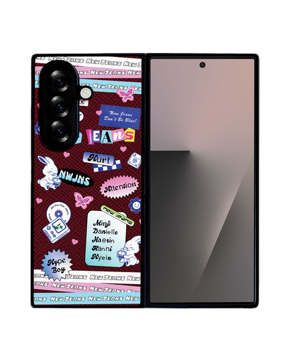 Android Flip / Fold Leather Grip - New Jeans Sticker Pack