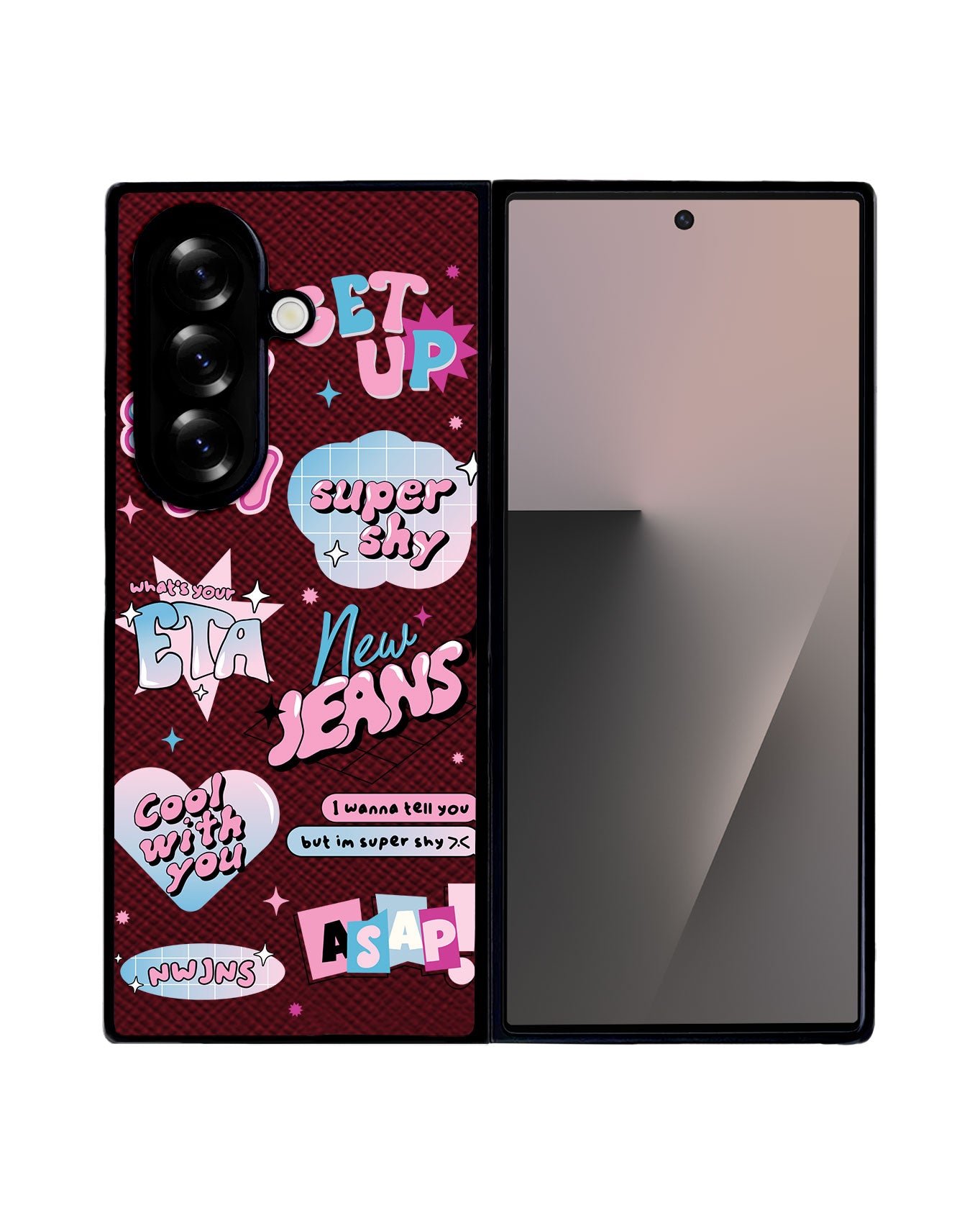 Android Flip / Fold Leather Grip - New Jeans Super Shy