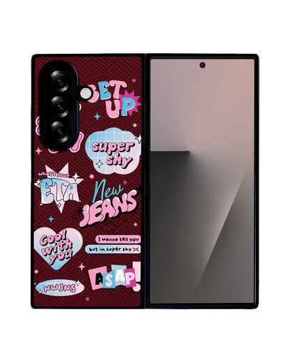 Android Flip / Fold Leather Grip - New Jeans Super Shy