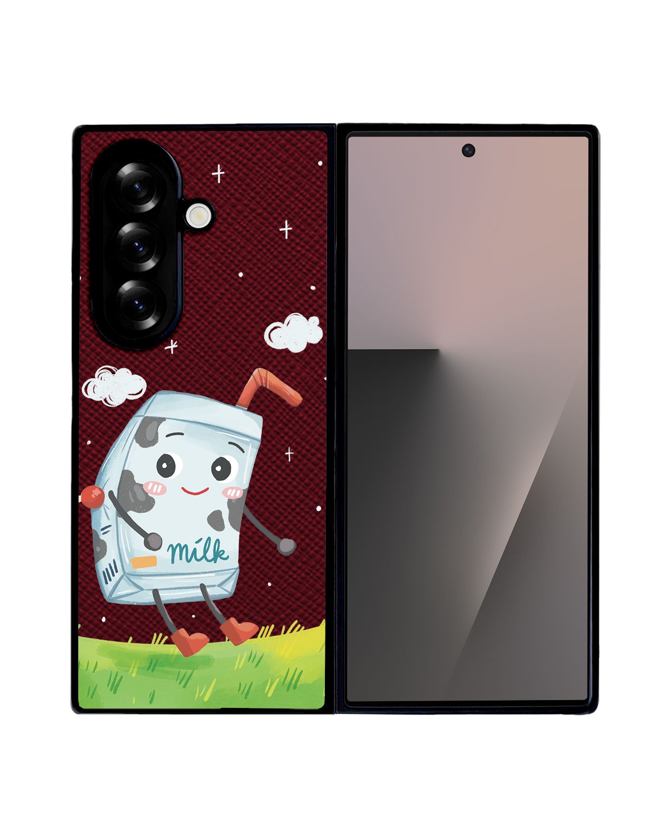 Android Flip / Fold Leather Grip - Milk to my Cookies (Couple Case)