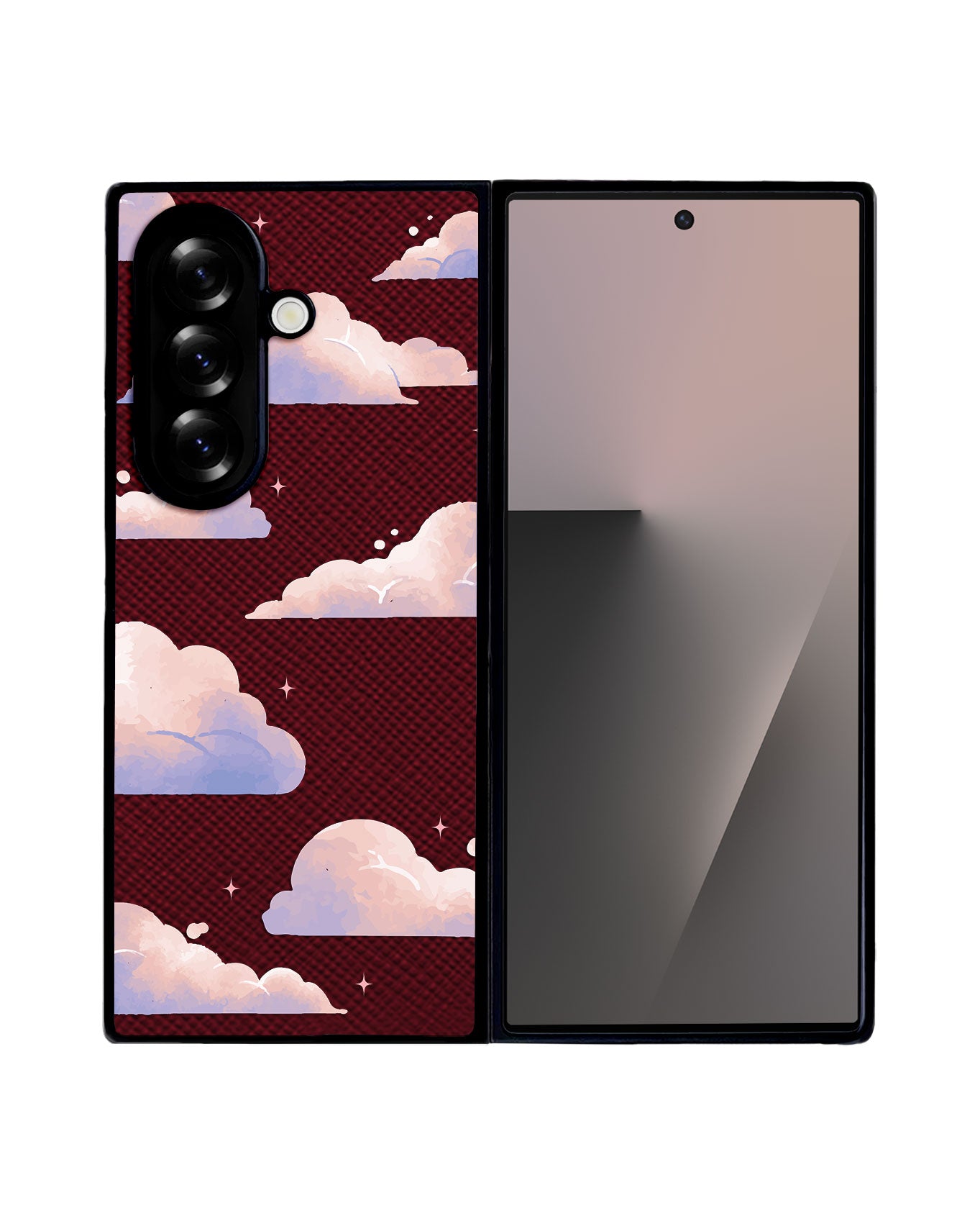 Android Flip / Fold Leather Grip - Pastel Clouds