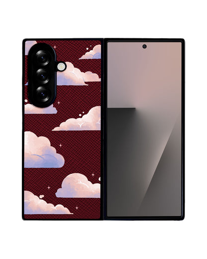 Android Flip / Fold Leather Grip - Pastel Clouds